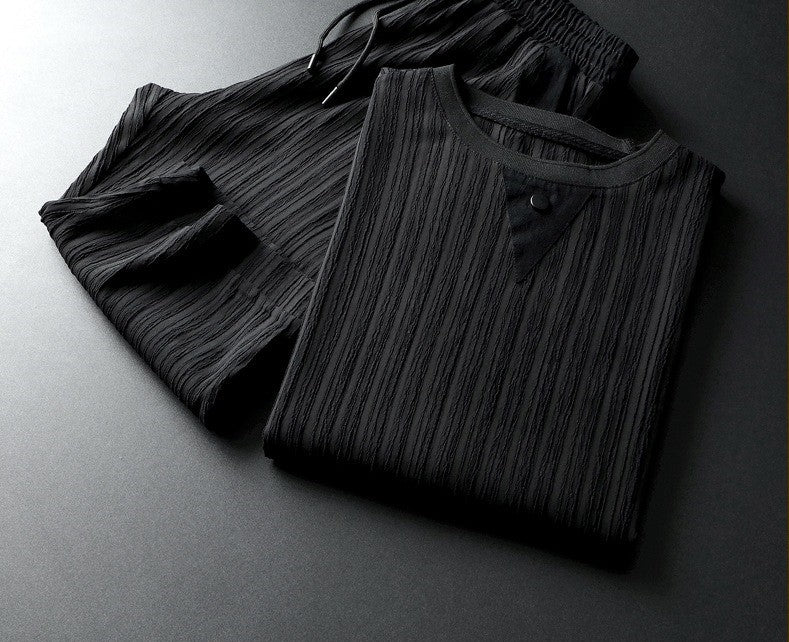 Conjunto Dos Piezas Para Hombre Con Camisa De Manga Corta Y Pantalón | Ideal Para Verano