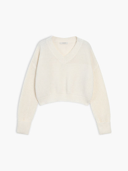 Jersey De Manga Larga Con Cuello En V Y Diseño Liso Para Mujer | Ideal Para Uso Diario