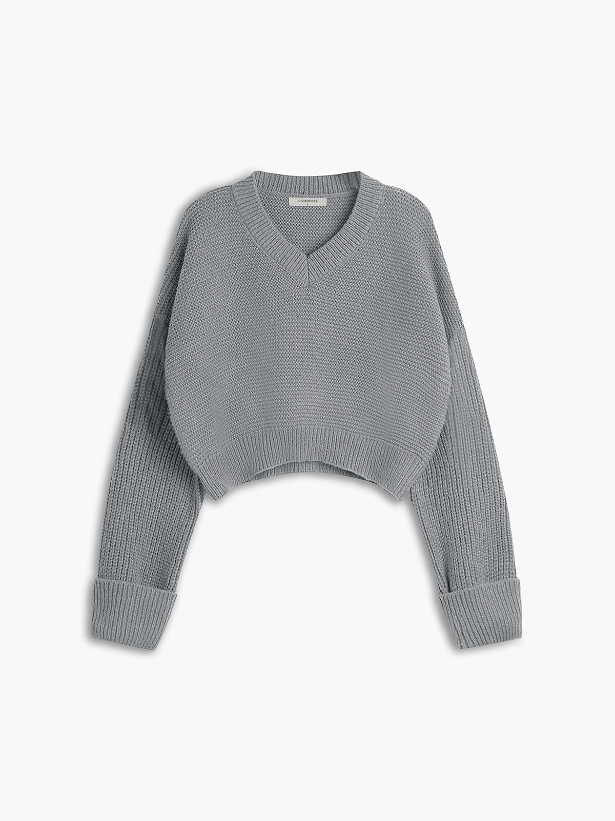 Jersey De Manga Larga Con Cuello En V Y Diseño Liso Para Mujer | Ideal Para Uso Diario