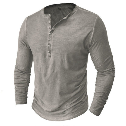 Camiseta Henley de Manga Larga para Hombres | Ideal para Uso Diario