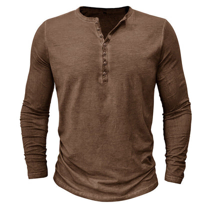 Camiseta Henley de Manga Larga para Hombres | Ideal para Uso Diario