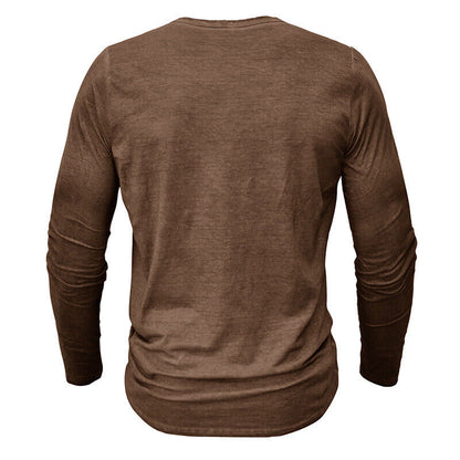 Camiseta Henley de Manga Larga para Hombres | Ideal para Uso Diario