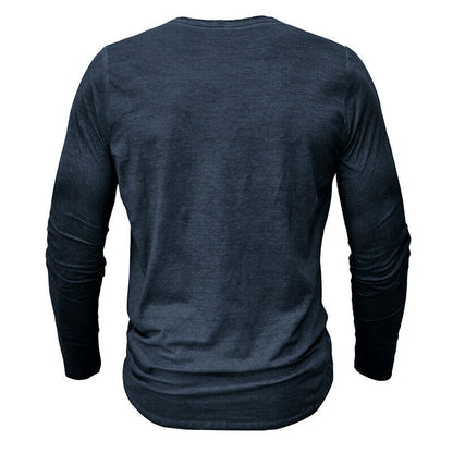 Camiseta Henley de Manga Larga para Hombres | Ideal para Uso Diario
