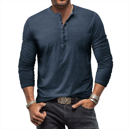 Camiseta Henley de Manga Larga para Hombres | Ideal para Uso Diario