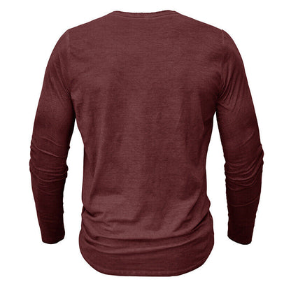 Camiseta Henley de Manga Larga para Hombres | Ideal para Uso Diario
