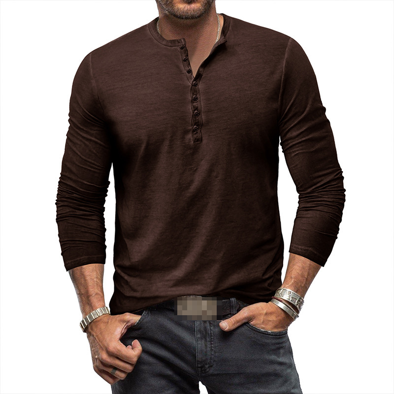 Camiseta Henley de Manga Larga para Hombres | Ideal para Uso Diario