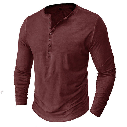 Camiseta Henley de Manga Larga para Hombres | Ideal para Uso Diario