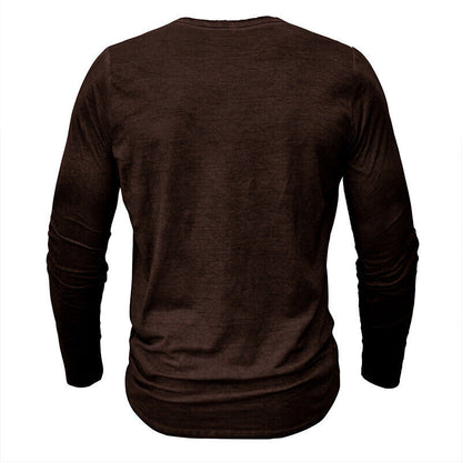 Camiseta Henley de Manga Larga para Hombres | Ideal para Uso Diario