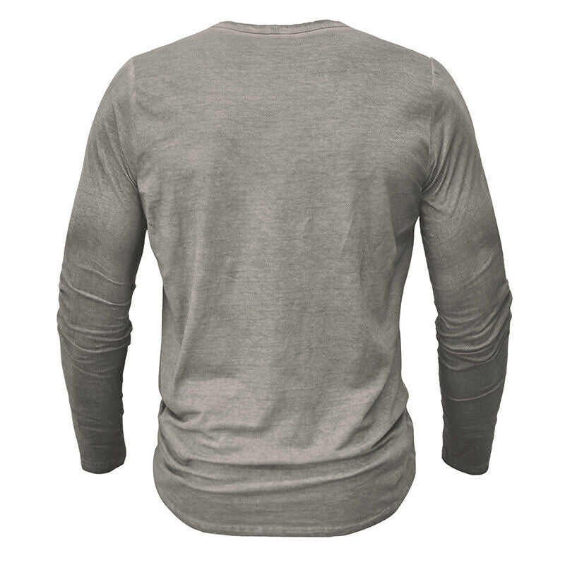 Camiseta Henley de Manga Larga para Hombres | Ideal para Uso Diario