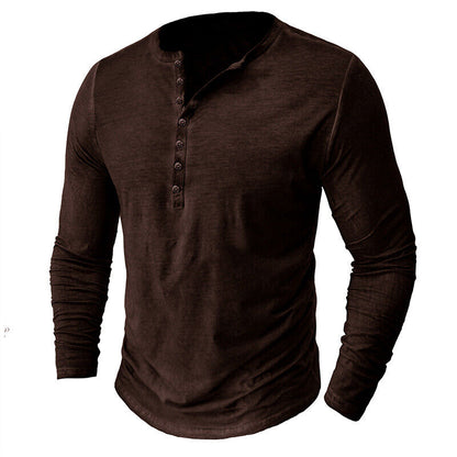 Camiseta Henley de Manga Larga para Hombres | Ideal para Uso Diario