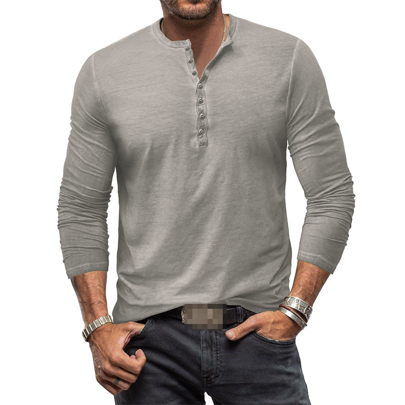 Camiseta Henley de Manga Larga para Hombres | Ideal para Uso Diario