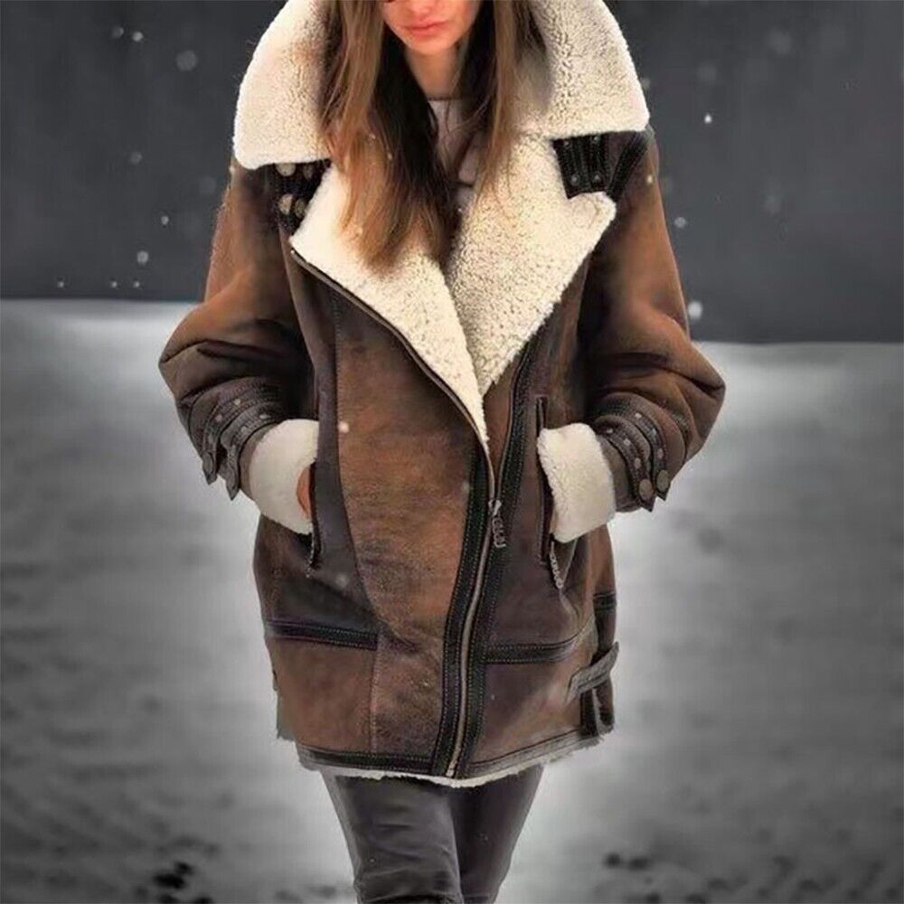 Abrigo con Cuello Oversize para Mujer | Ideal para La Temporada Fría