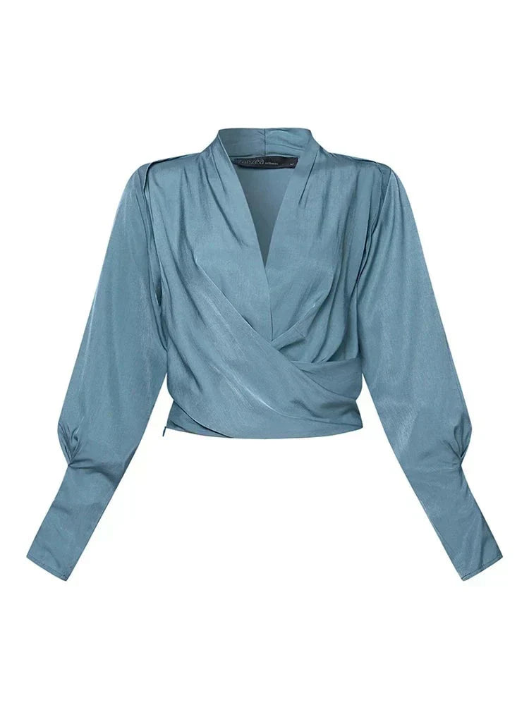 Blusa Con Mangas Abullonadas Y Cintura Plisada Para Mujer | Ideal Para Uso Diario Y Ocasiones