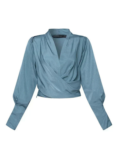 Blusa Con Mangas Abullonadas Y Cintura Plisada Para Mujer | Ideal Para Uso Diario Y Ocasiones