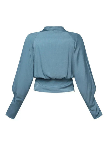 Blusa Con Mangas Abullonadas Y Cintura Plisada Para Mujer | Ideal Para Uso Diario Y Ocasiones