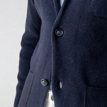 Blazer Para Hombre De Corte Fluido Con Bolsillos Patch Y Cuello Alto | Ideal Para Uso Formal Y Casual