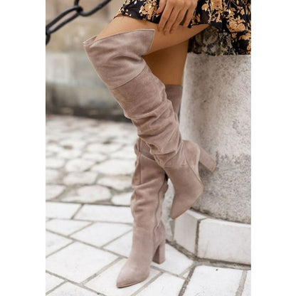 Botas De Tacón Altas Tipo Overknee para Mujer con Diseño Funcional | Ideal para Uso Diario