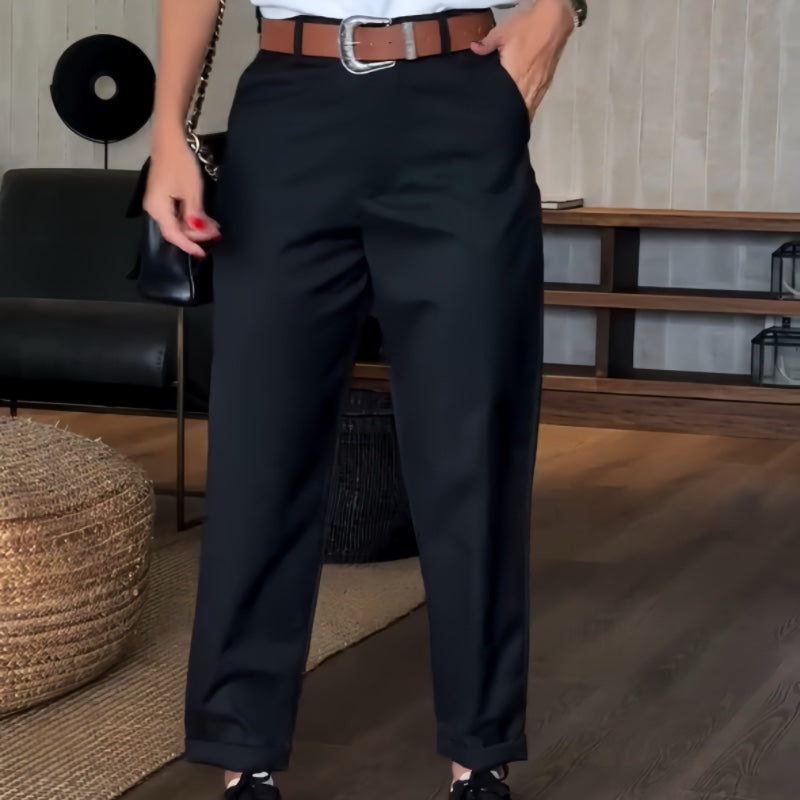 Pantalón De Cintura Alta Con Corte Recto Para Mujer | Ideal Para Uso Diario Y Profesional
