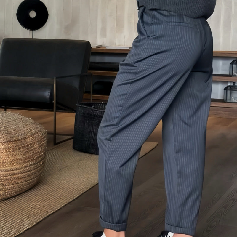 Pantalón De Cintura Alta Con Corte Recto Para Mujer | Ideal Para Uso Diario Y Profesional