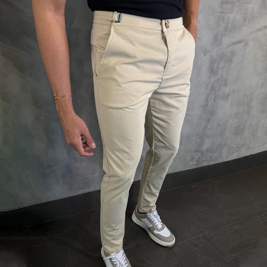 Pantalón Slim con Ajustadores Laterales para Hombre | Ideal para Oficina y Uso Diario