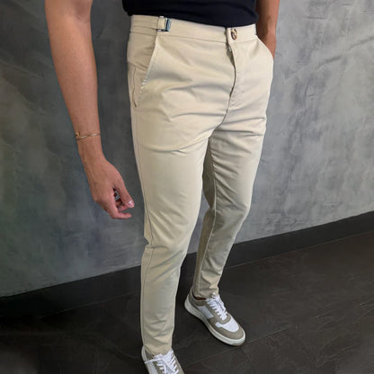 Pantalón Con Corte Ajustado Y Ajustadores Laterales Para Hombre | Ideal Para Uso Profesional E Informal