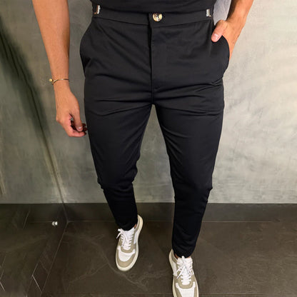 Pantalón Slim con Ajustadores Laterales para Hombre | Ideal para Oficina y Uso Diario