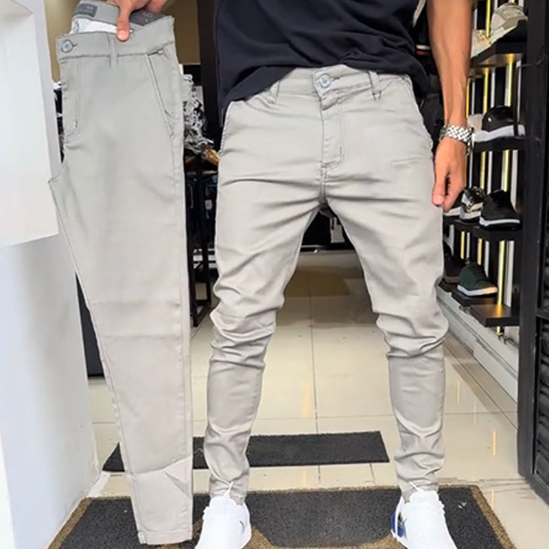 Pantalón Slim con Cierre Frontal y Bolsillos para Hombre | Ideal para Uso Diario