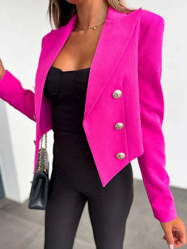 Blazer Corto Con Cierre De Botón Para Mujer | Ideal Para Uso Formal E Informal
