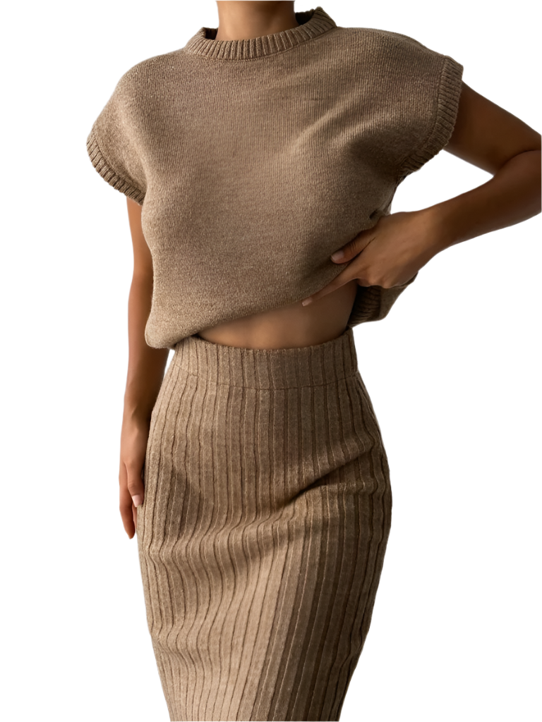 Conjunto de Dos Piezas con Cárdigan y Falda para Mujer | Ideal para Eventos Y Uso Diario