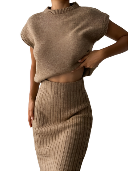 Conjunto de Dos Piezas con Cárdigan y Falda para Mujer | Ideal para Eventos Y Uso Diario