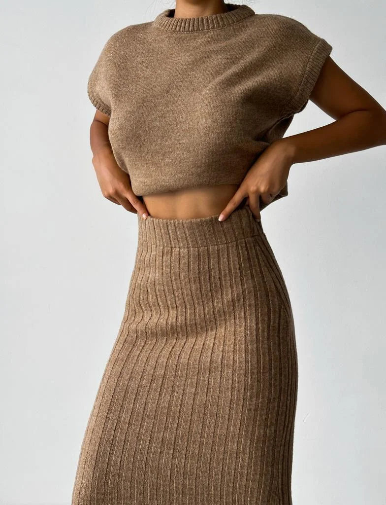 Conjunto de Dos Piezas con Cárdigan y Falda para Mujer | Ideal para Eventos Y Uso Diario