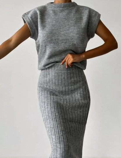 Conjunto de Dos Piezas con Cárdigan y Falda para Mujer | Ideal para Eventos Y Uso Diario