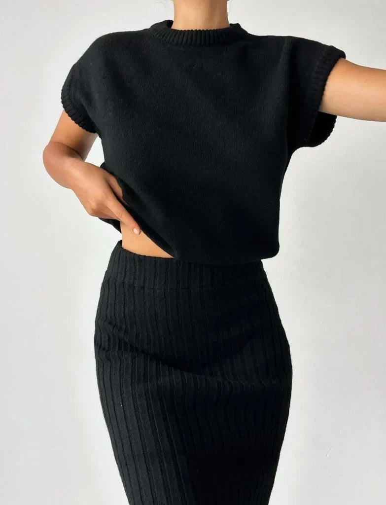 Conjunto de Dos Piezas con Cárdigan y Falda para Mujer | Ideal para Eventos Y Uso Diario