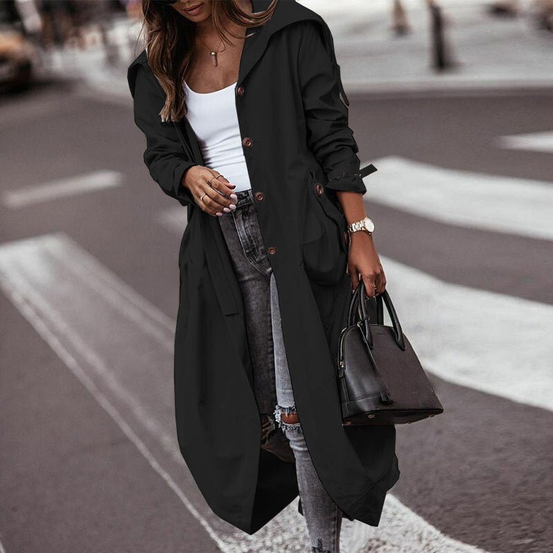 Trench Largo De Corte Recto Para Mujer | Ideal Para Salidas Diarias Y Actividades Al Aire Libre