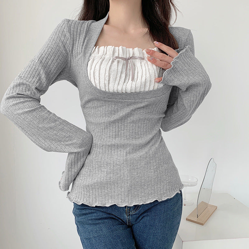 Top Con Escote Cuadrado Y Manga Larga Para Mujer | Ideal Para Uso Diario Y Semi-Formal