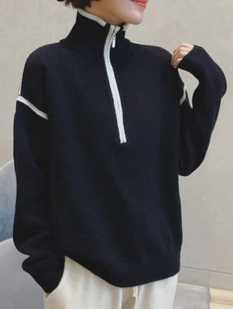 Jersey Con Diseño De Cuello Redondo Para Mujer | Ideal Para Otoño E Invierno