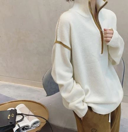 Jersey Con Diseño De Cuello Redondo Para Mujer | Ideal Para Otoño E Invierno
