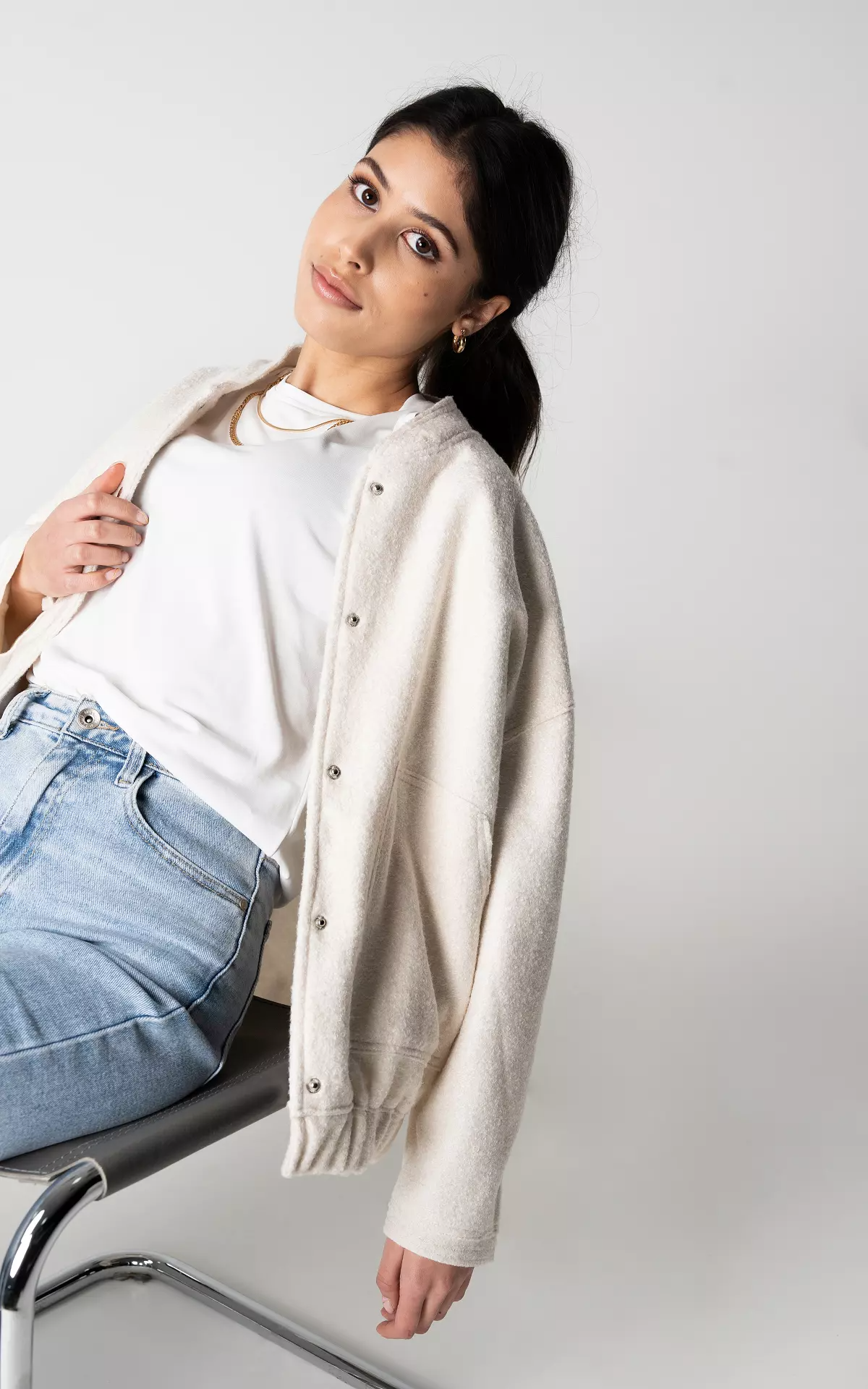 Cazadora Bomber Con Corte Oversize Para Adultos | Ideal Para Media Estación
