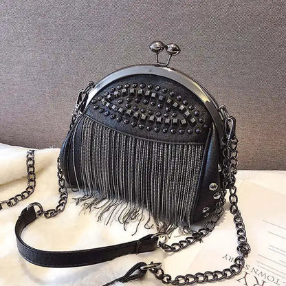 Bolso Bandolera Redondo Con Cadena Para Mujer | Ideal Para Uso Urbano O Eventos