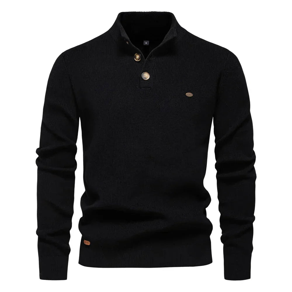 Jersey con Botones Frontales y Corte Ligeramente Ajustado para Hombre | Ideal para Otoño e Invierno