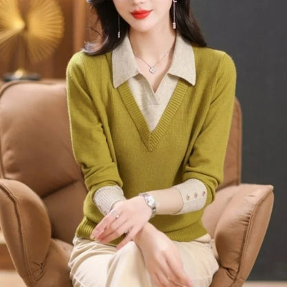 Jersey Con Cuello En V Y Cuello Alto Integrado Para Mujer | Ideal Para Uso Diario U Ocasional