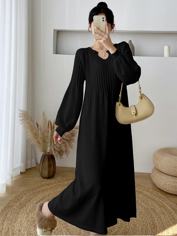 Vestido de Manga Larga con Corte Recto para Mujer | Ideal para Uso Diario y Salidas