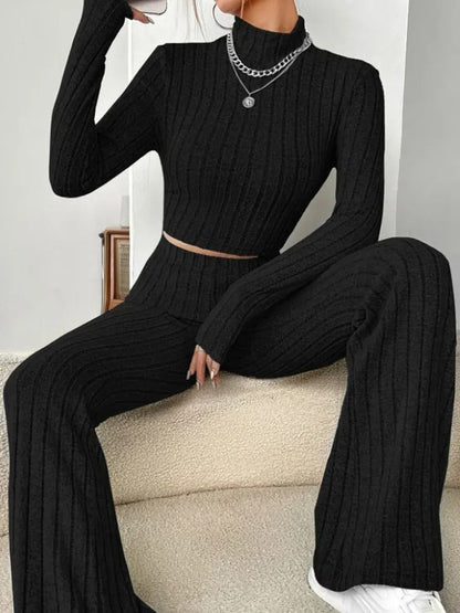 Conjunto De Top De Manga Larga Y Pantalón A Juego Para Mujer | Ideal Para Uso Diario Y Salidas Informales