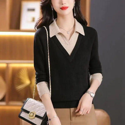 Jersey Con Cuello En V Y Cuello Alto Integrado Para Mujer | Ideal Para Uso Diario U Ocasional