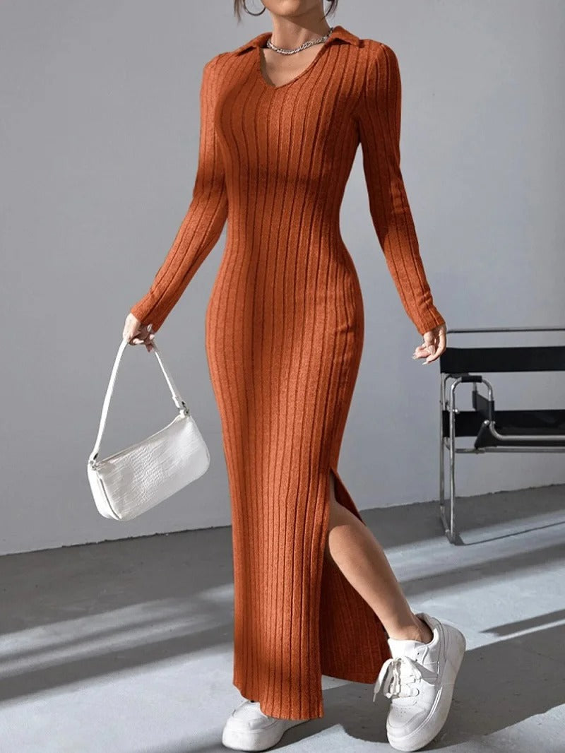 Vestido Ajustado de Manga Larga para Mujer | Ideal para Uso Diario y Profesional