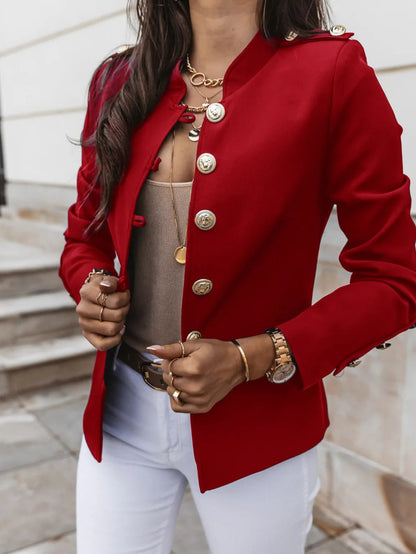 Blazer con Corte Ajustado y Encolure Redonda para Mujer | Ideal para Uso Profesional y Diario