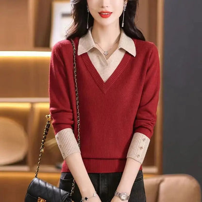 Jersey Con Cuello En V Y Cuello Alto Integrado Para Mujer | Ideal Para Uso Diario U Ocasional