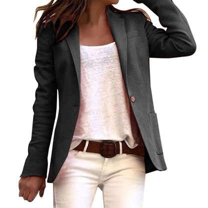 Blazer Slim-Fit con Revers Estructurados y Cierre de Un Botón para Mujer | Ideal para Uso Profesional y Diario