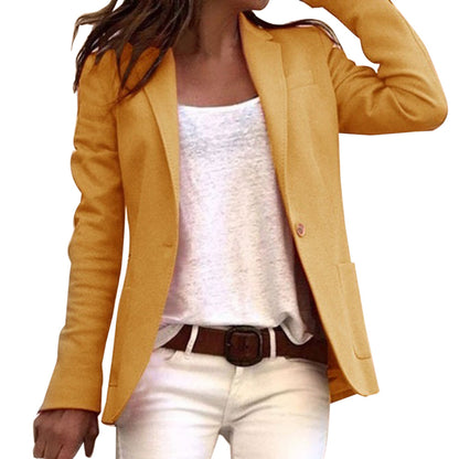 Blazer Slim-Fit con Revers Estructurados y Cierre de Un Botón para Mujer | Ideal para Uso Profesional y Diario