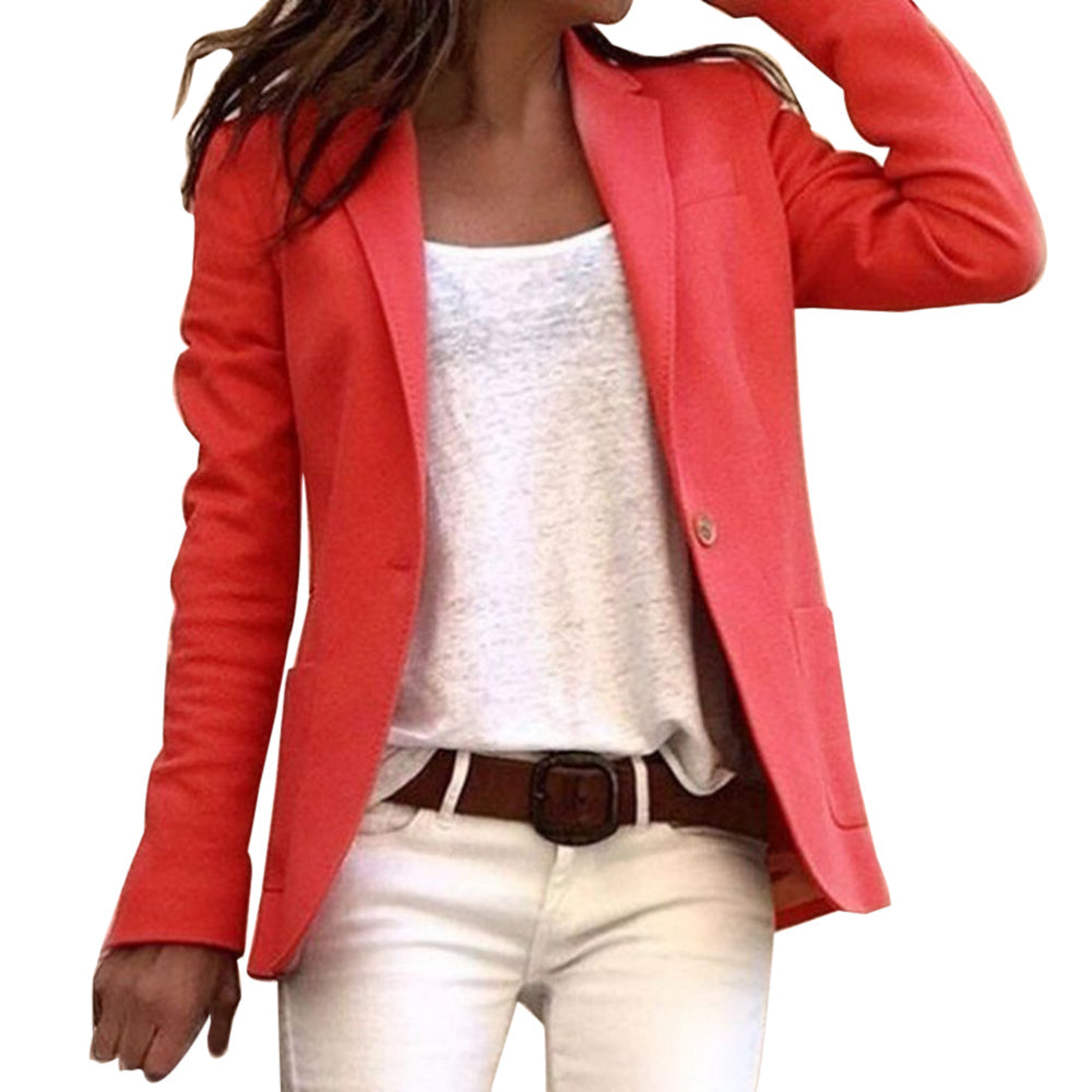 Blazer Slim-Fit con Revers Estructurados y Cierre de Un Botón para Mujer | Ideal para Uso Profesional y Diario